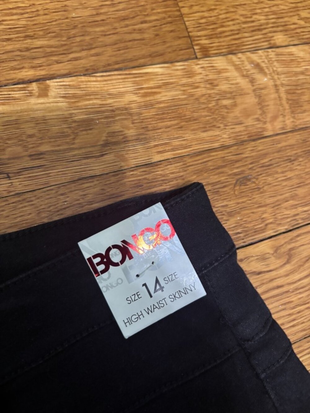Bongo Women’s High Waist Skinny Jeans Size 14 Black Stretch Denim Button Fly NWT - Picture 3 of 8